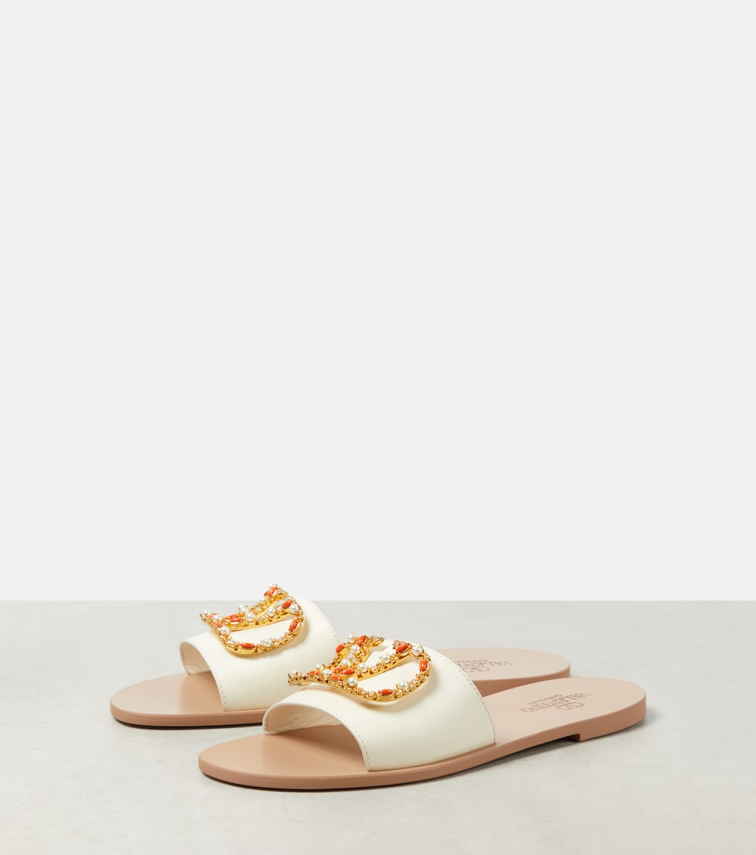 Verzierte Pantoletten VLogo Signature aus Leder | Valentino Garavani