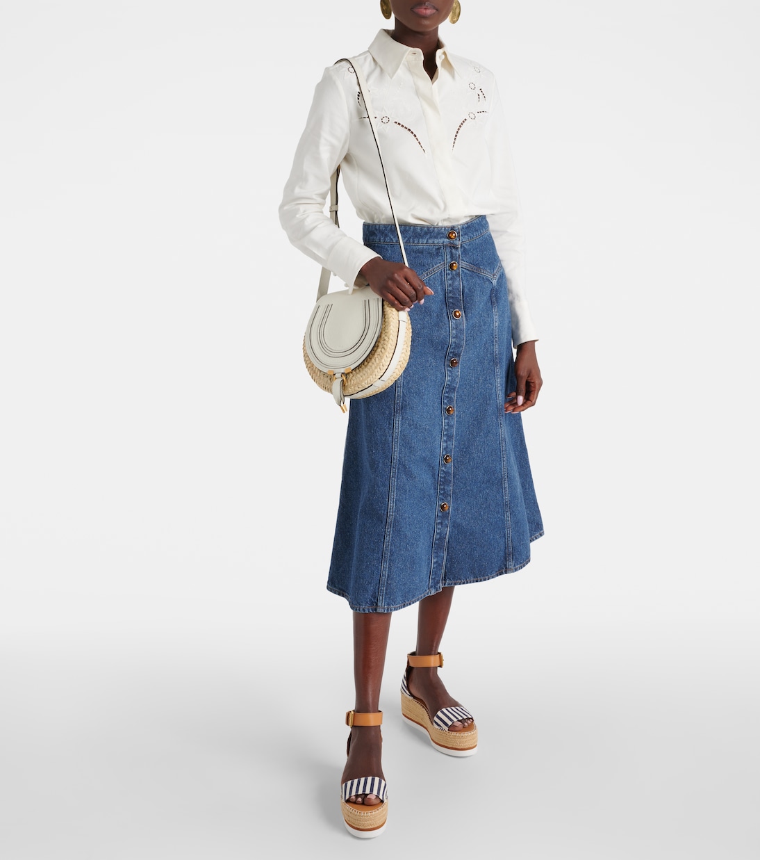 Glyn striped espadrille wedges | See By Chloé