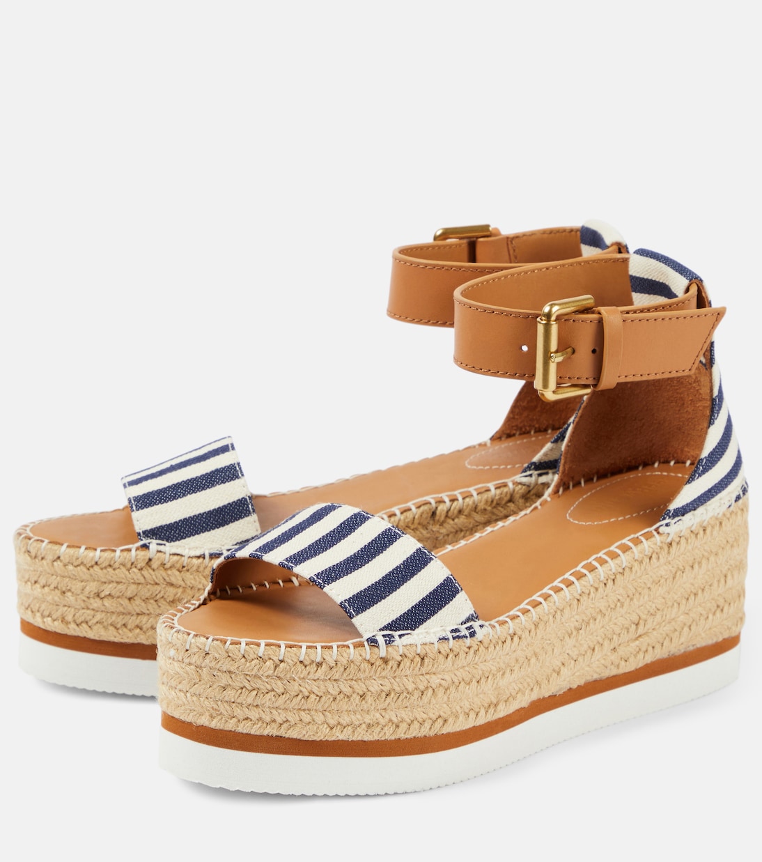 Glyn striped espadrille wedges | See By Chloé