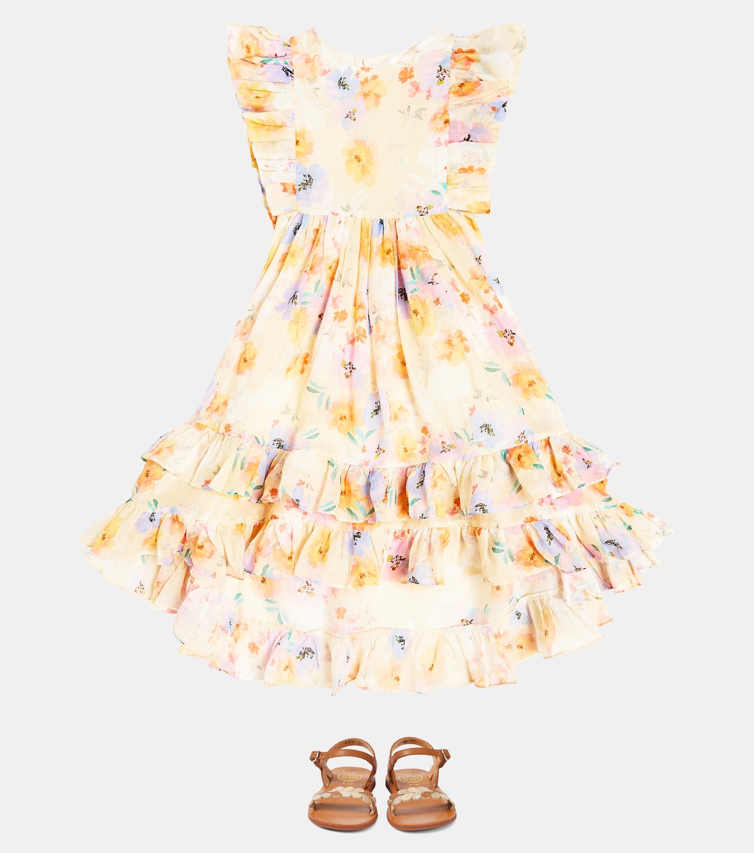 Ruffled floral linen dress | Petite Amalie  