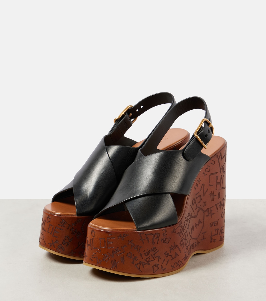 Maxime leather wedge sandals | Chloé