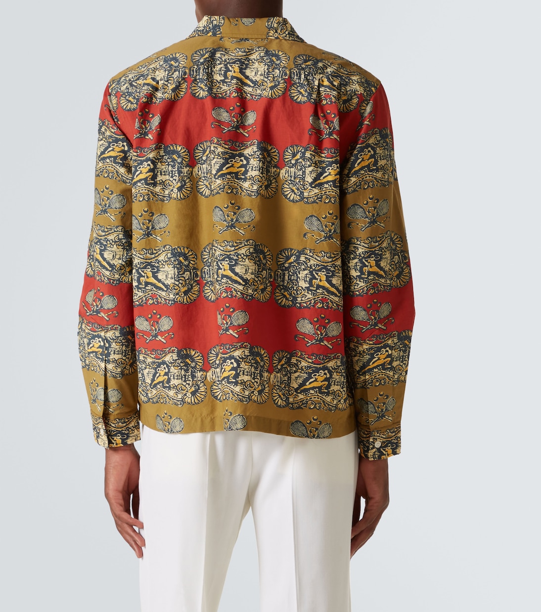 Tennis Court printed cotton and silk shirt | Bode