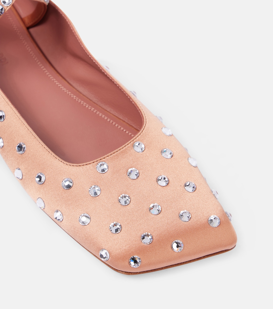 Ane crystal-embellished satin ballet flats | Amina Muaddi