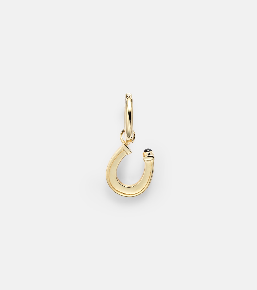 Pendiente individual Baby Charm Horseshoe de oro de 18 ct con zafiro | Marie Lichtenberg