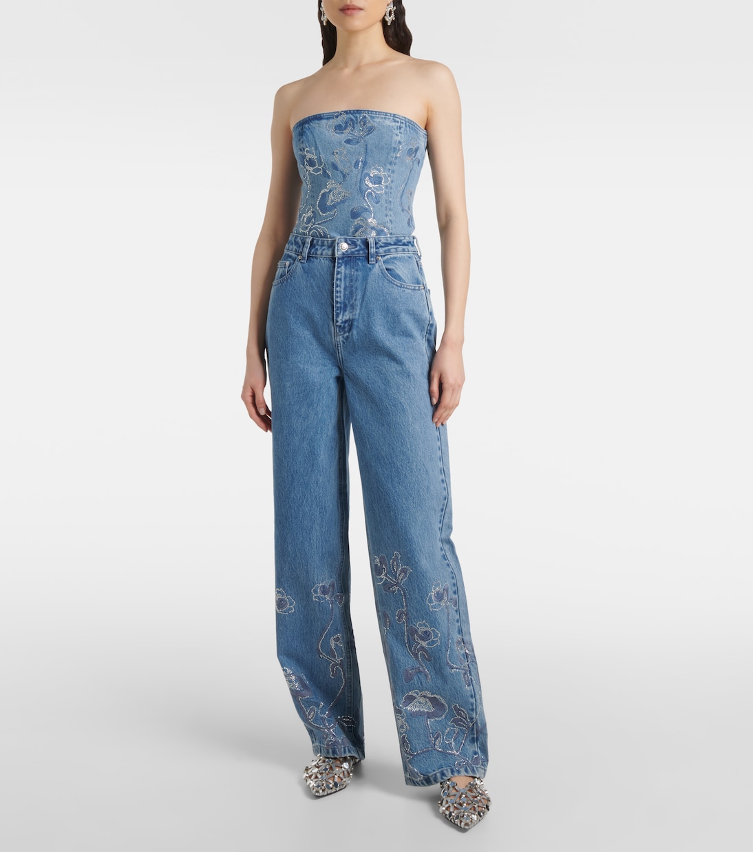 Verzierte Wide-Leg Jeans | Rotate