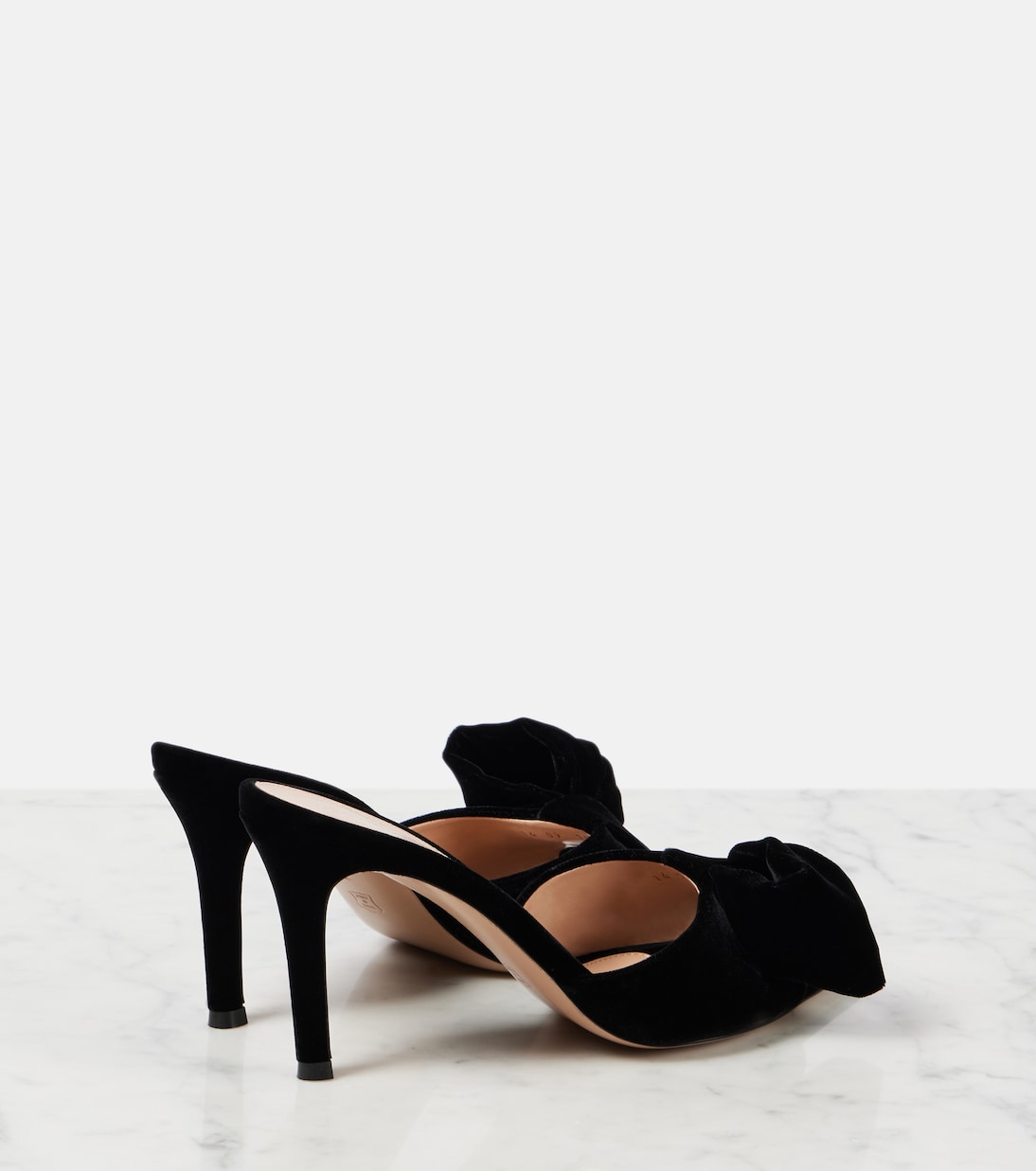 85 bow-detail velvet mules | Gianvito Rossi