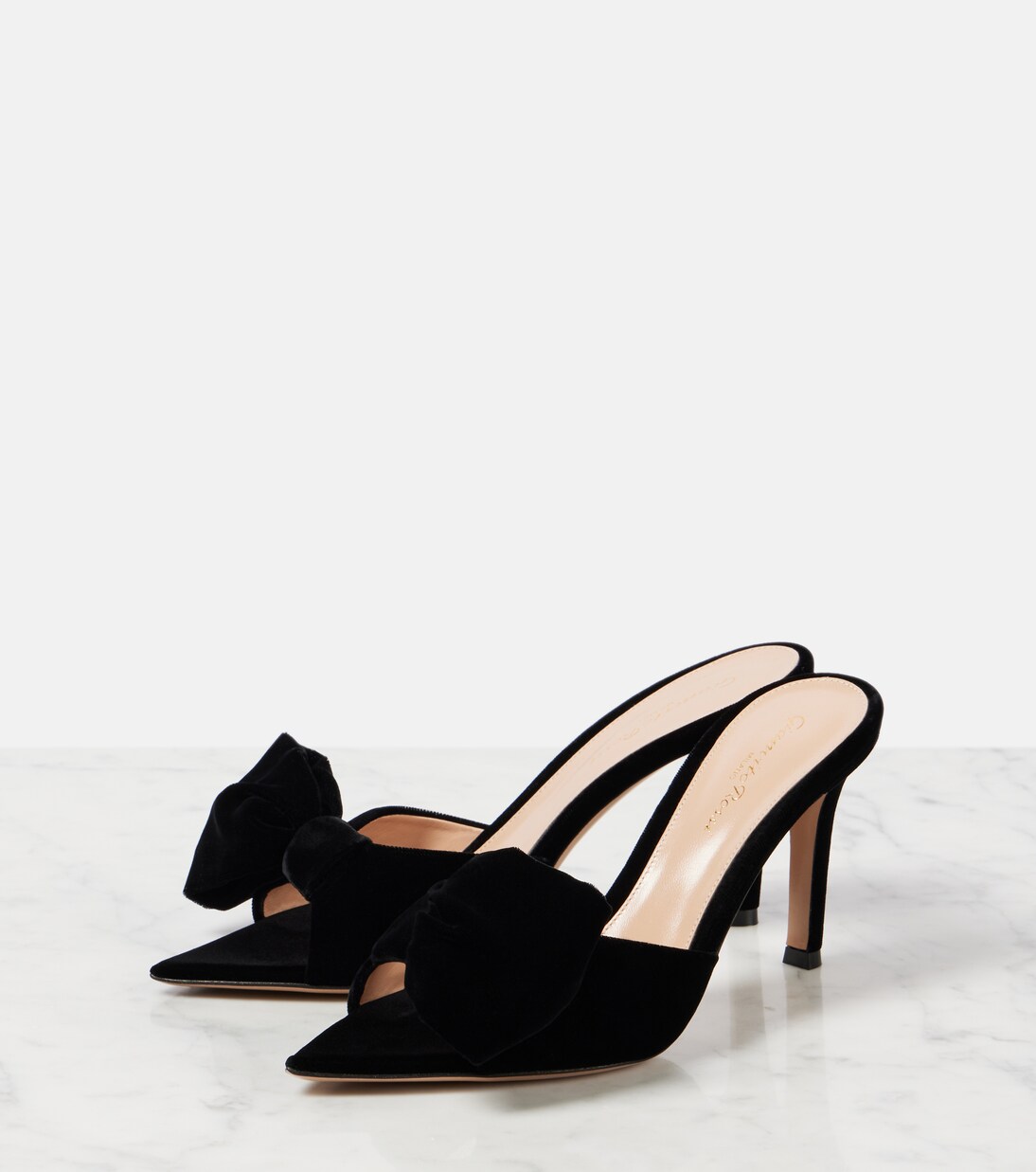 85 bow-detail velvet mules | Gianvito Rossi