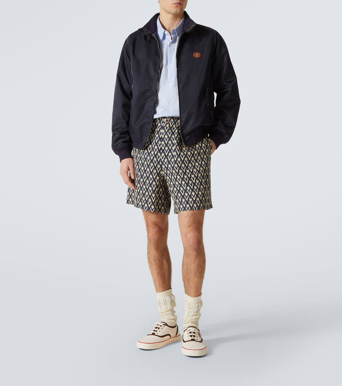 Toute La V linen Bermuda shorts  | Valentino