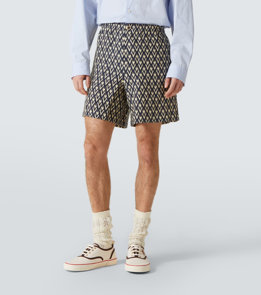 Toute La V linen Bermuda shorts  | Valentino