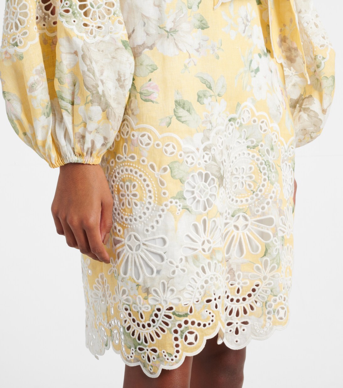 Acacia embroidered floral linen minidress | Zimmermann
