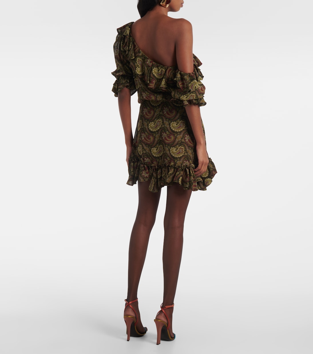 Ruffled one-shoulder minidress | Saint Laurent