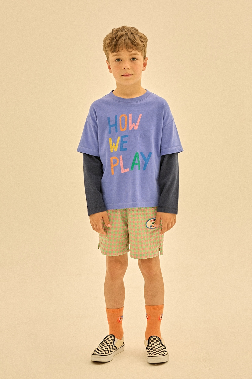 Play checked cotton-blend shorts | Jellymallow