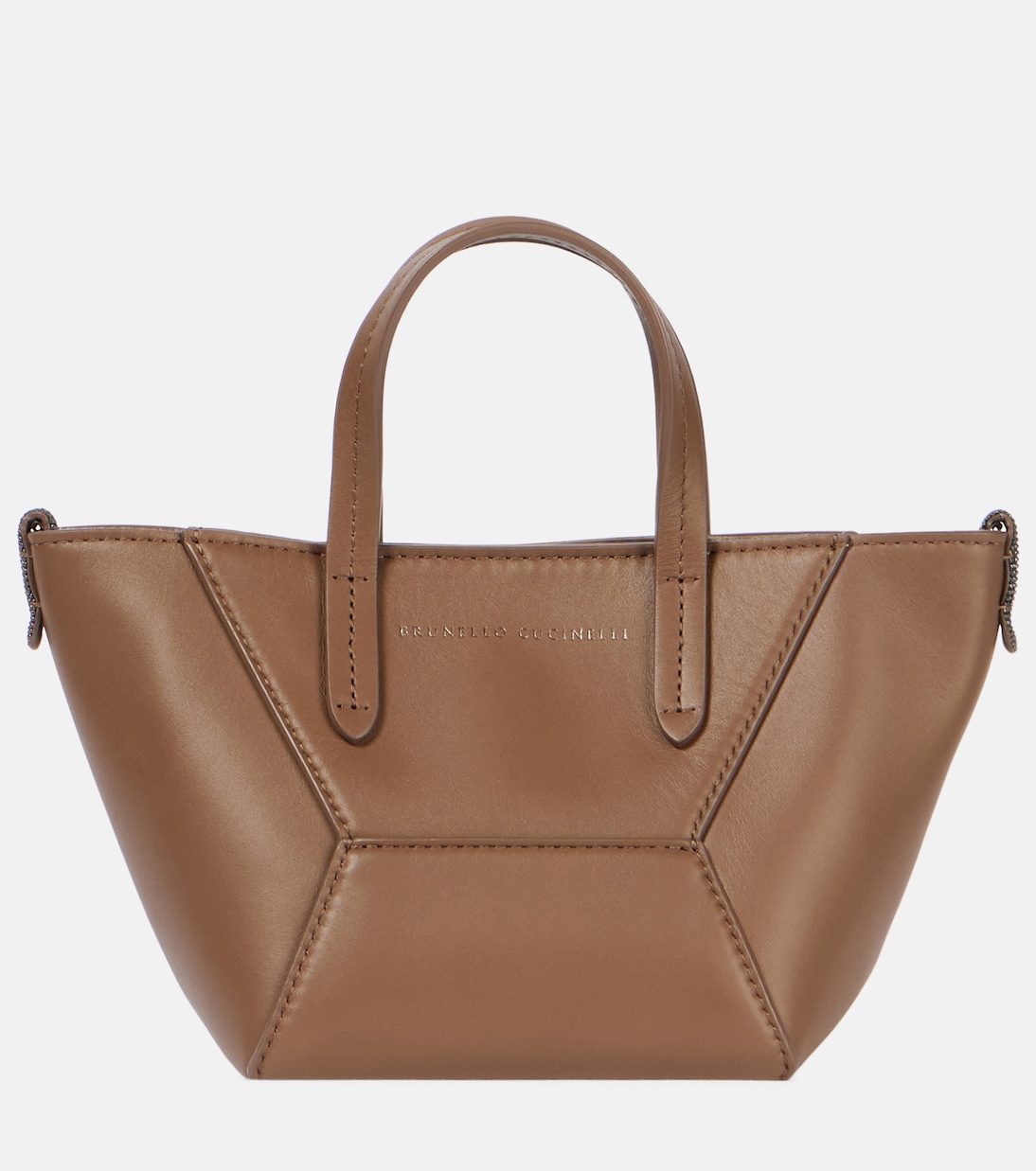 Duo Small leather tote bag | Brunello Cucinelli