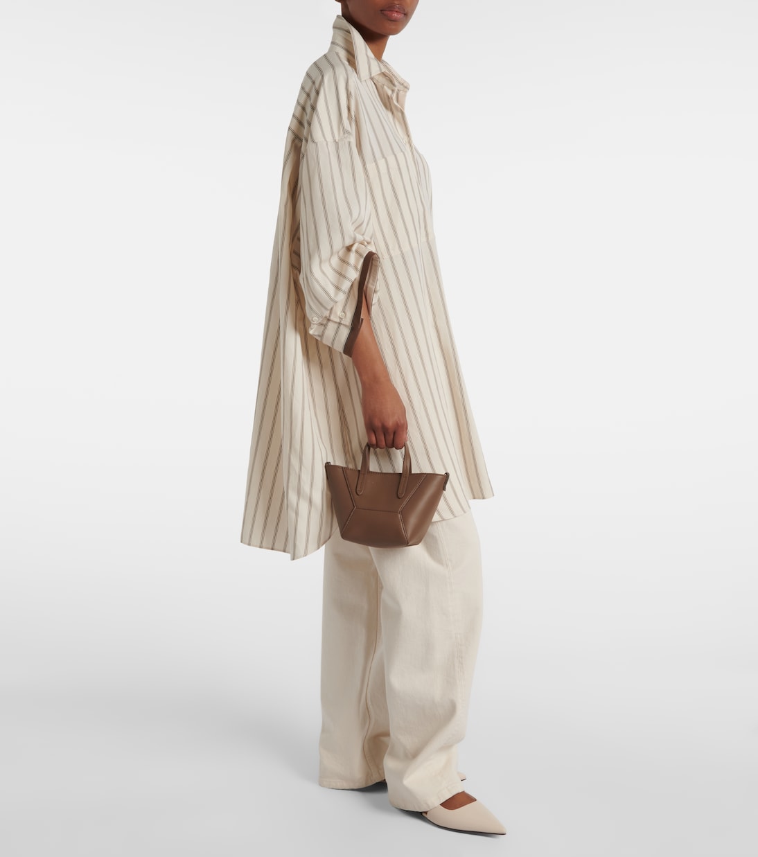 Duo Small leather tote bag | Brunello Cucinelli
