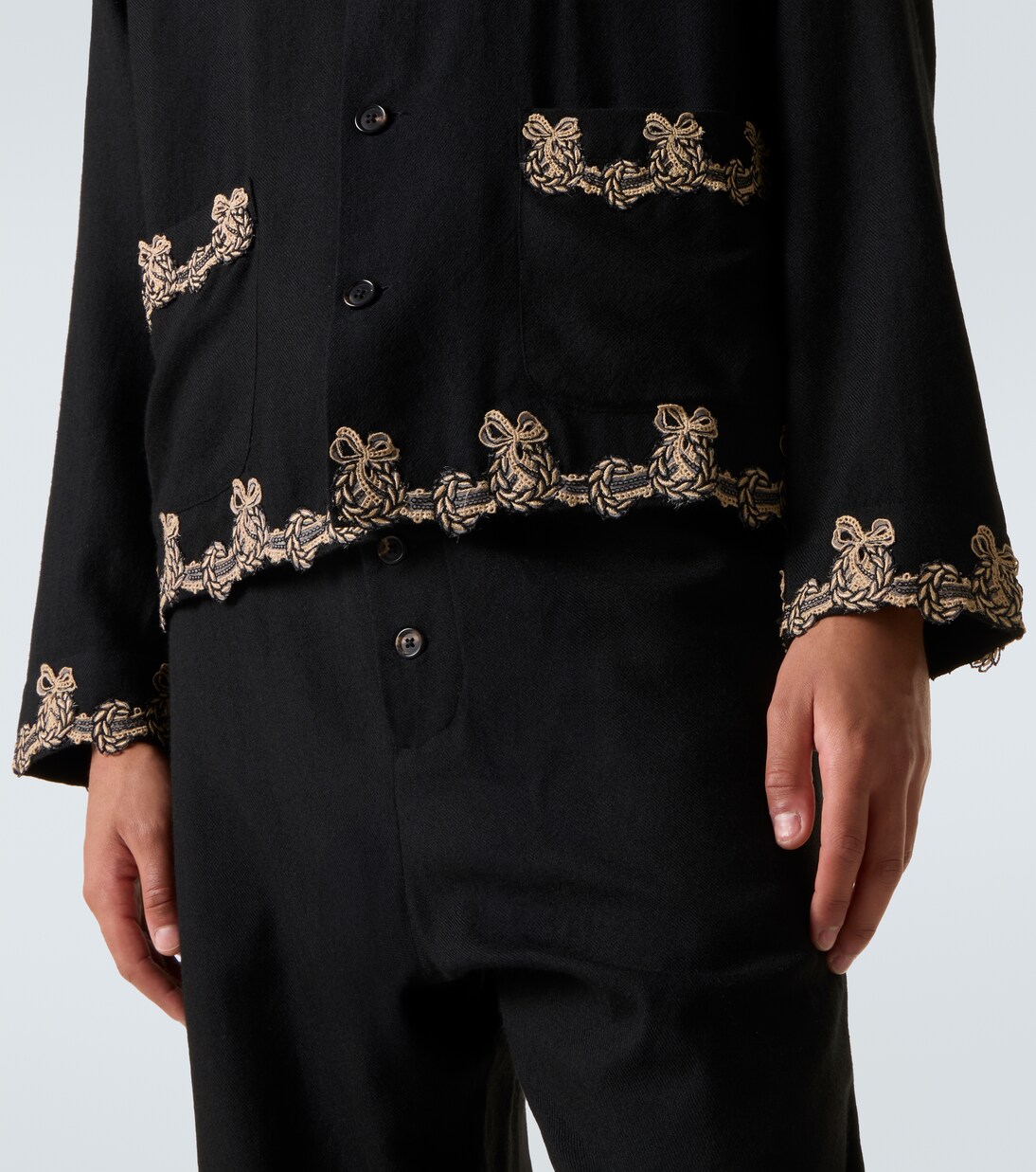 Laurelist wool flannel overshirt | Bode