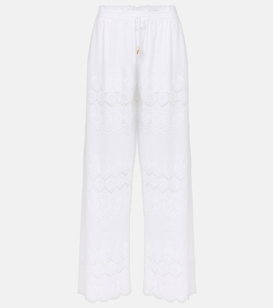 Pantalon ample Immy en coton à broderies anglaises | Melissa Odabash