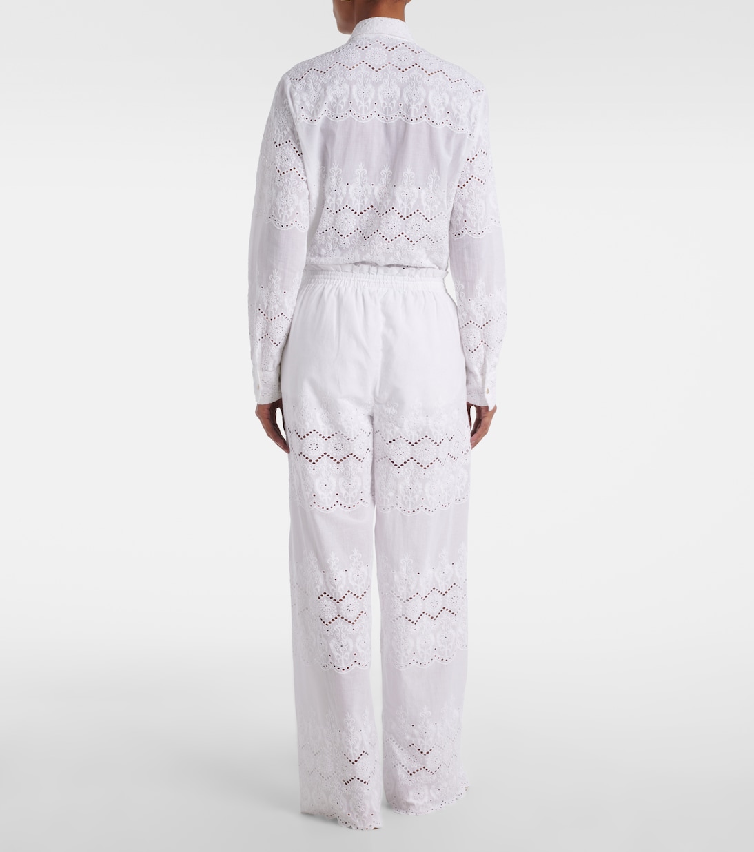 Pantalon ample Immy en coton à broderies anglaises | Melissa Odabash