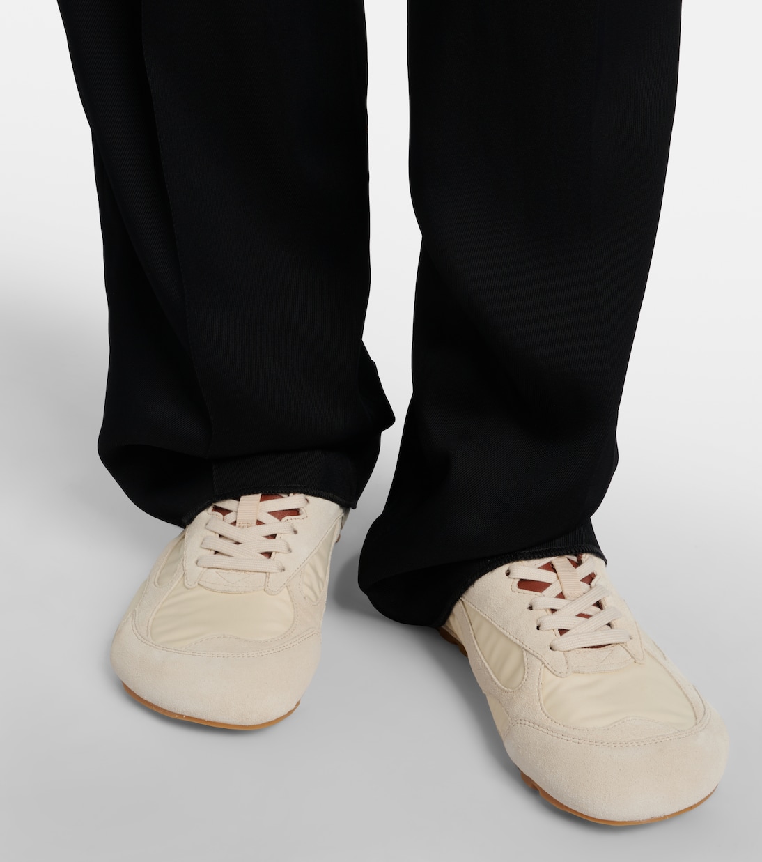 Orbit Flash suede-trimmed sneakers | Bottega Veneta