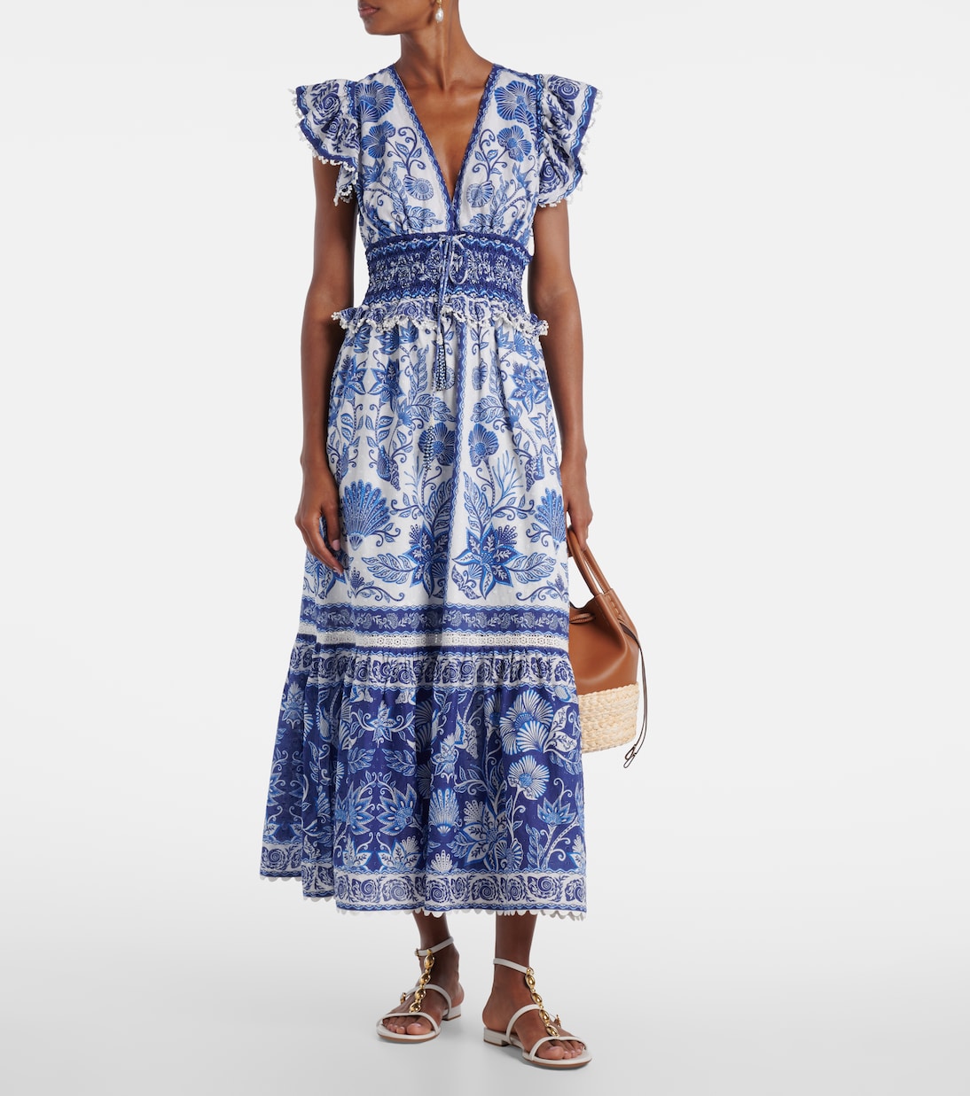 Bedrucktes Maxikleid aus Baumwolle | Farm Rio