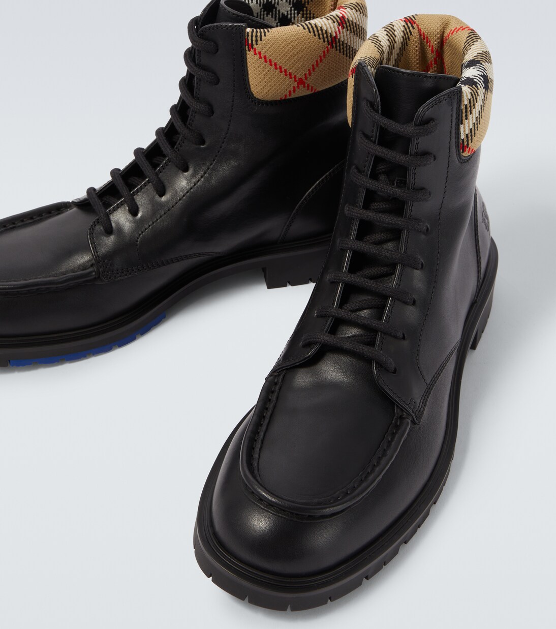 Rogue leather combat boots | Burberry