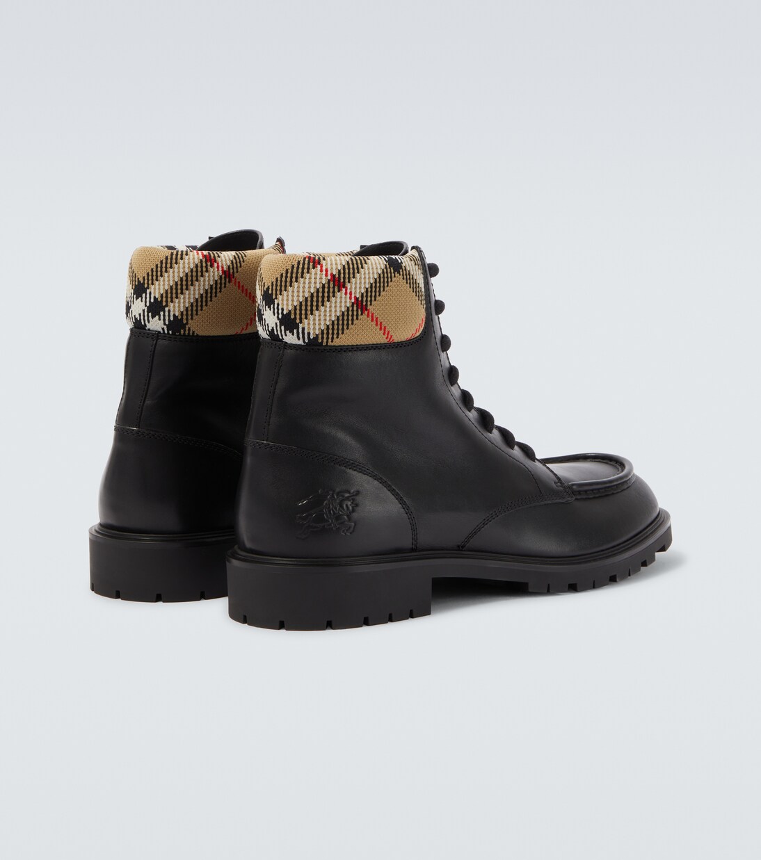 Rogue leather combat boots | Burberry
