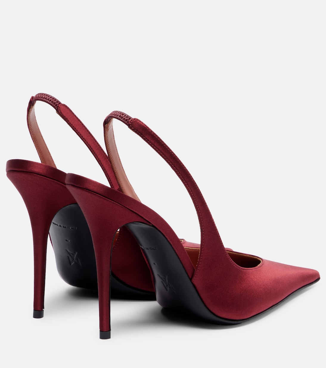 Pumps slingback Anok 105 in raso | Amina Muaddi