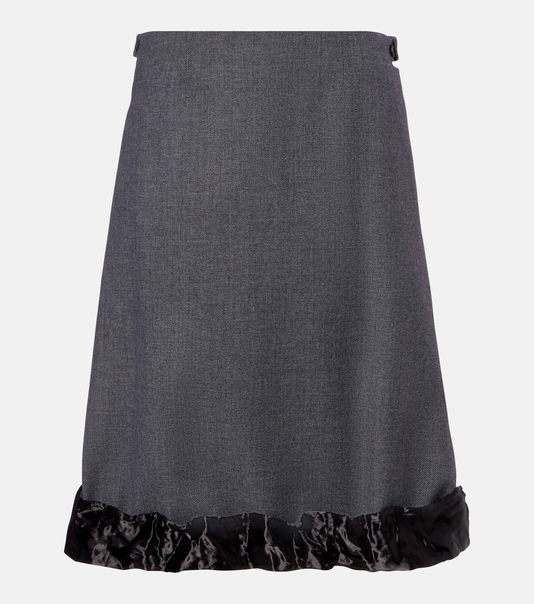 Midirock aus Wolle mit Satin | Prada