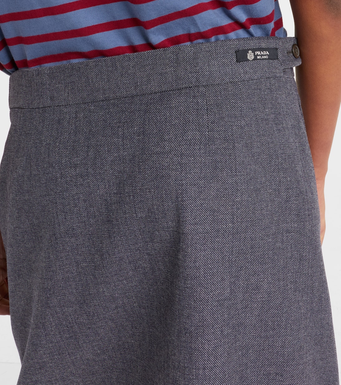 Midirock aus Wolle mit Satin | Prada