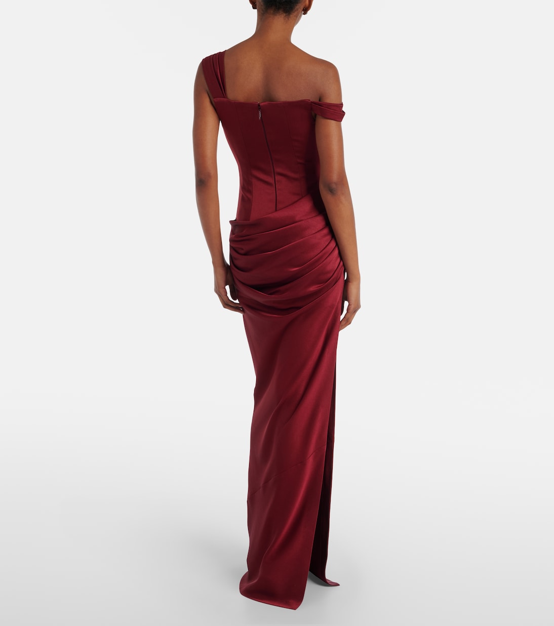 Robe longue en crêpe de satin | Alex Perry