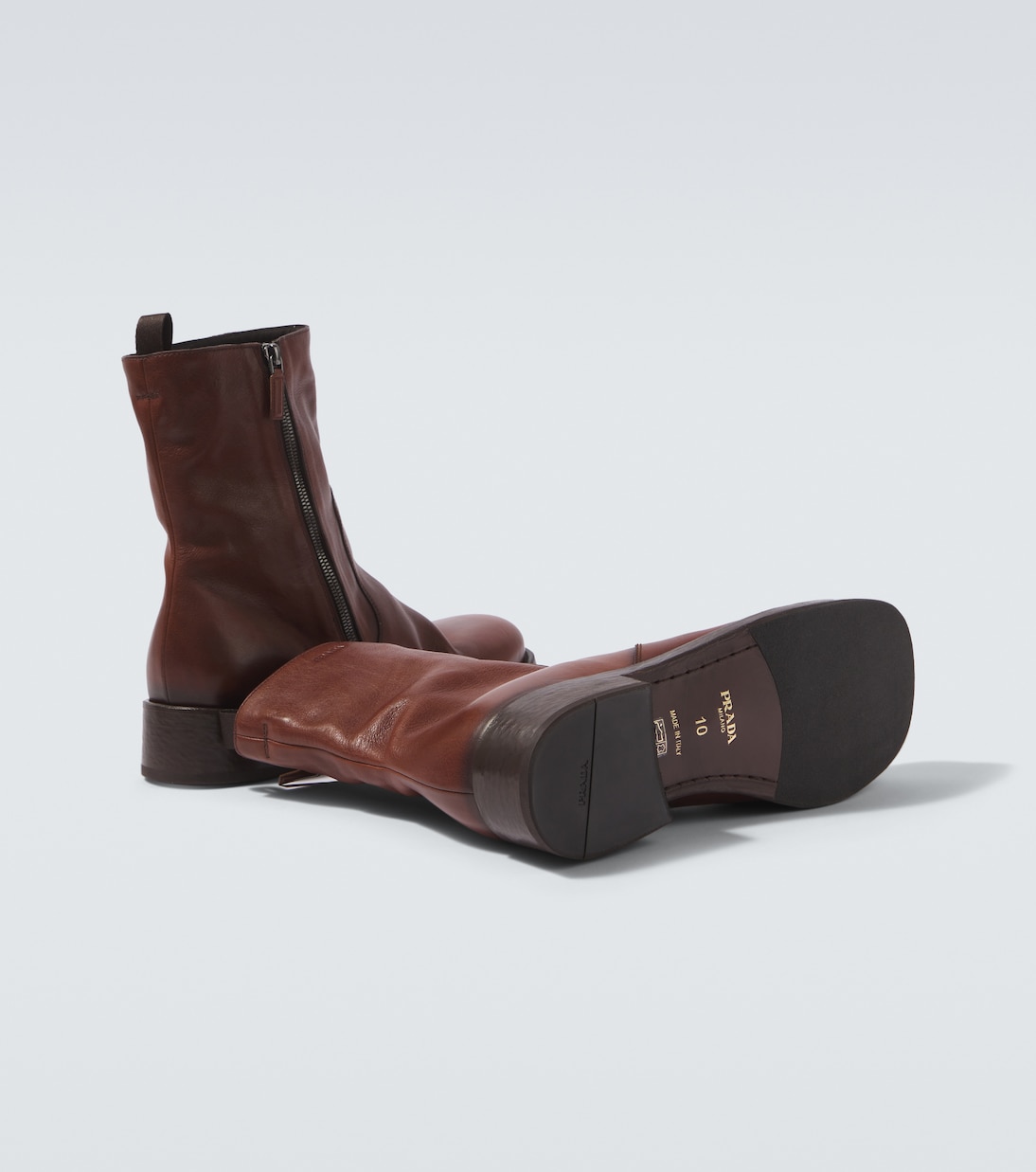 Leather ankle boots | Prada