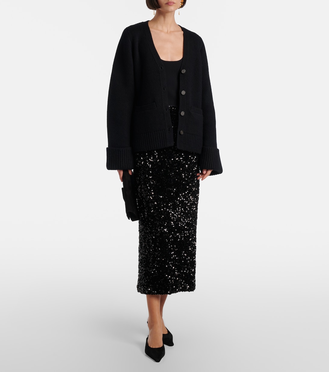 Sequined velvet midi skirt | Vince