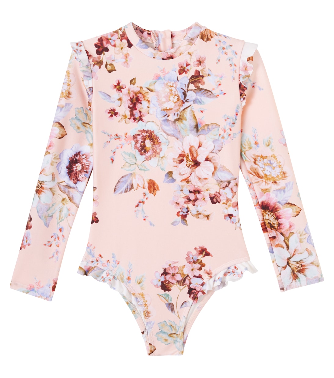 Floral ruffled rashguard swimsuit | Zimmermann Kids