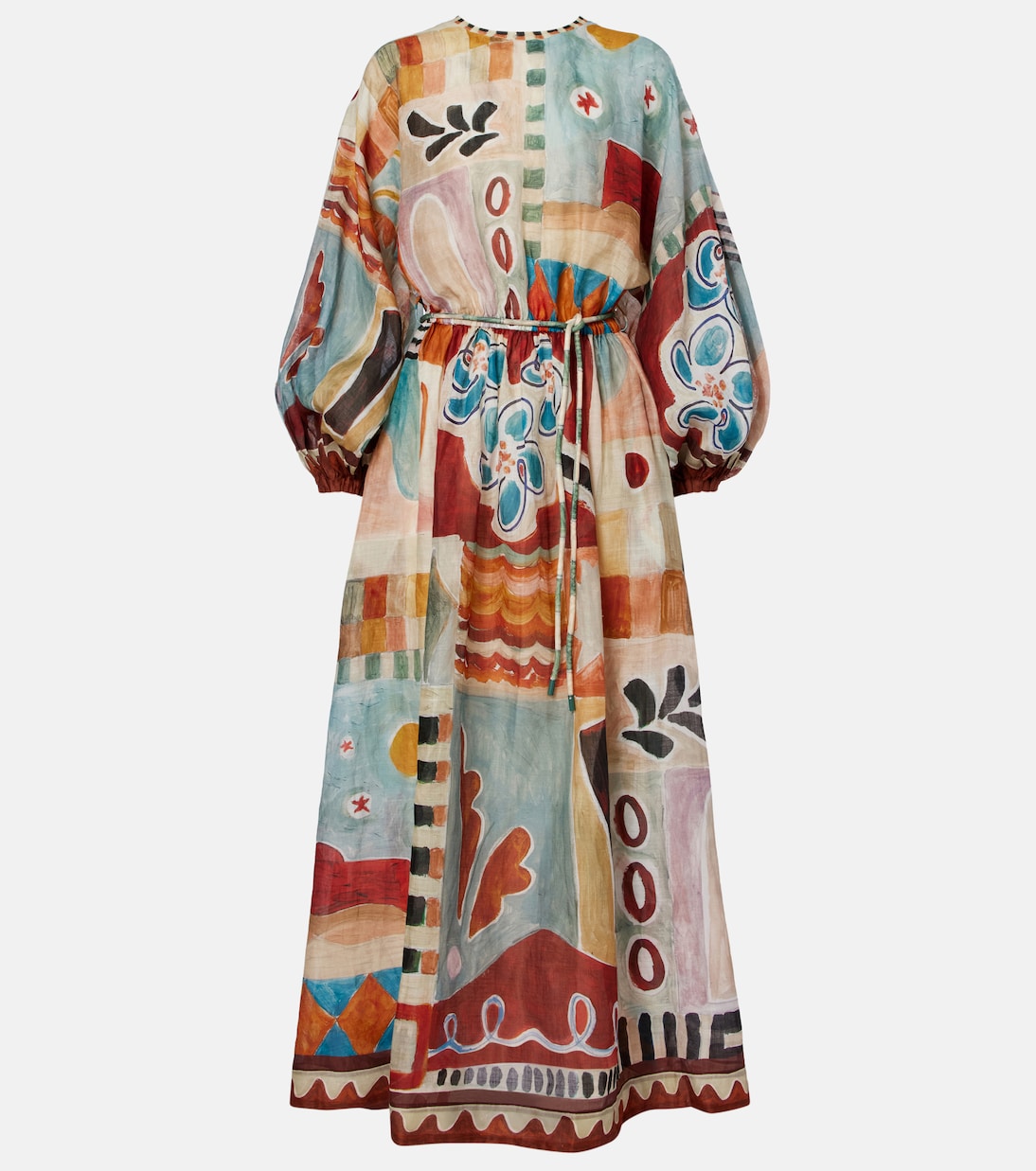 x LRNCE Michelle printed ramie midi dress | Alémais