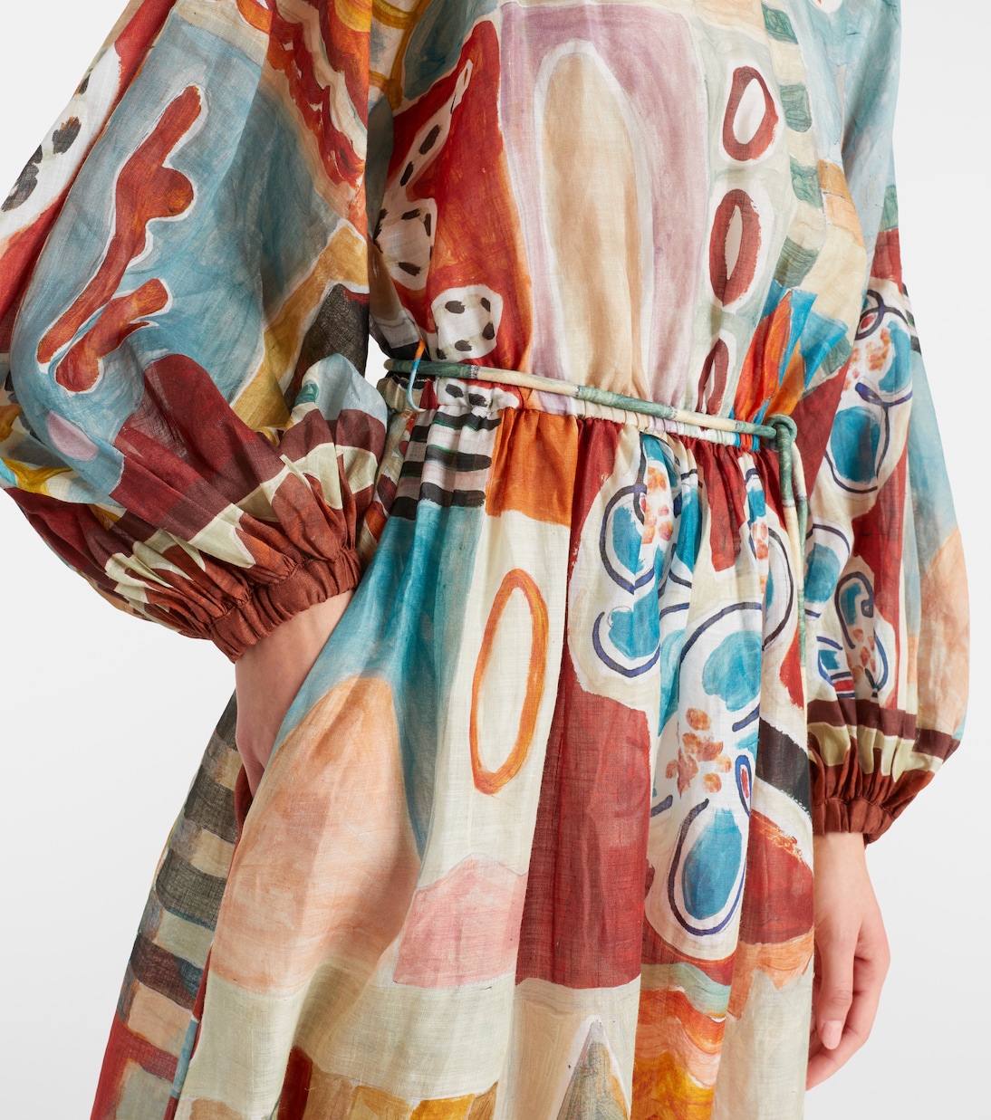 x LRNCE Michelle printed ramie midi dress | Alémais