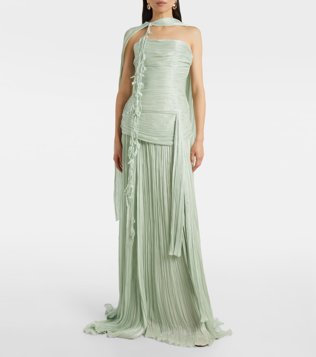 Vestido de fiesta fruncido con peplum | Marmar Halim