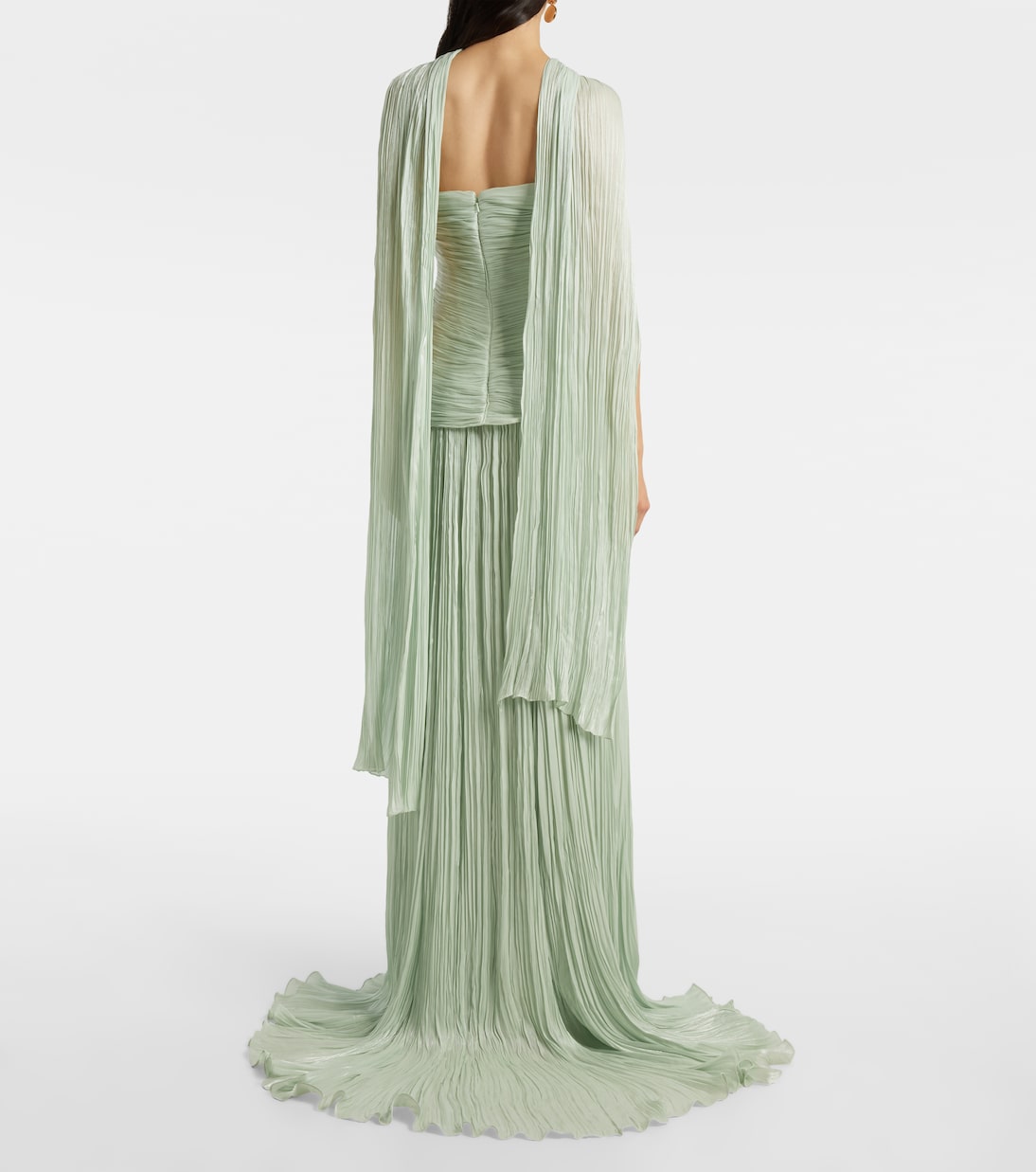 Vestido de fiesta fruncido con peplum | Marmar Halim