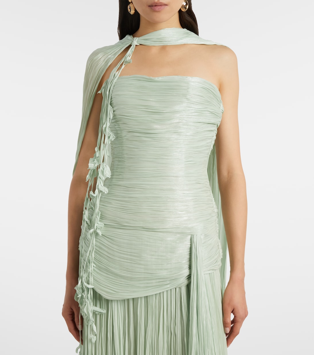 Vestido de fiesta fruncido con peplum | Marmar Halim