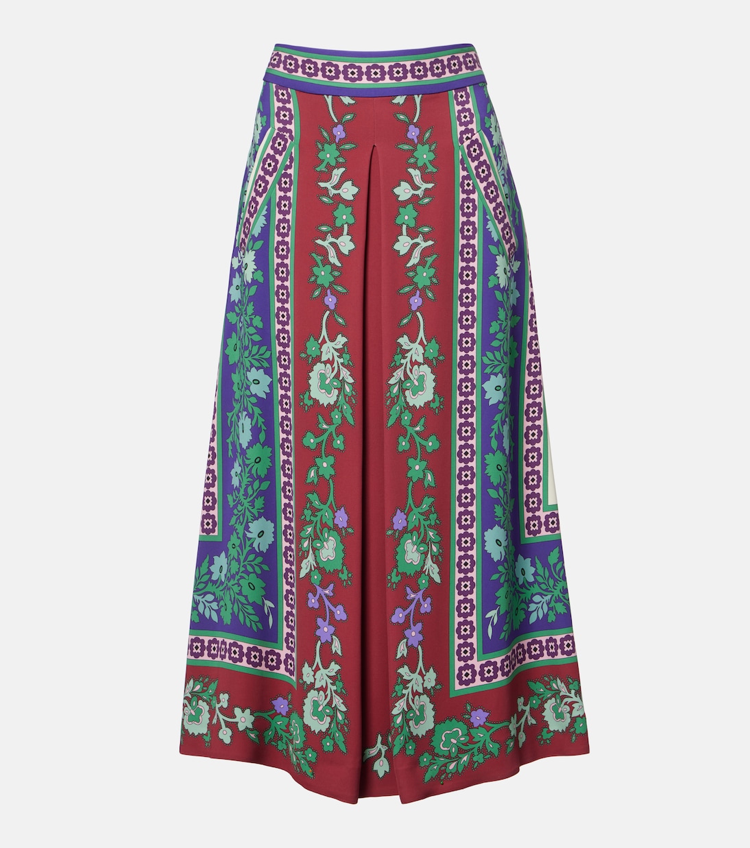 Santa Monica printed satin midi skirt | La DoubleJ