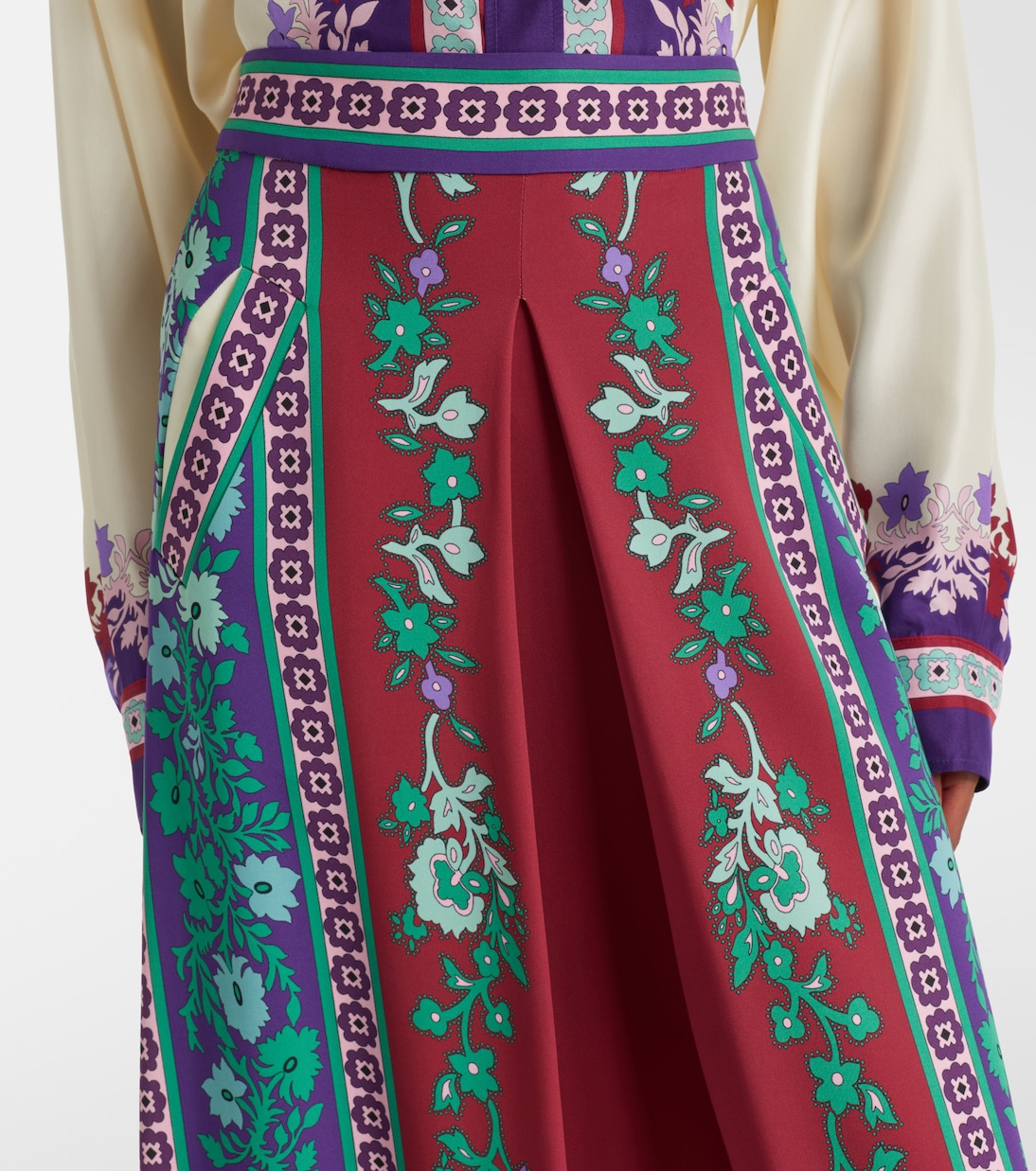 Santa Monica printed satin midi skirt | La DoubleJ