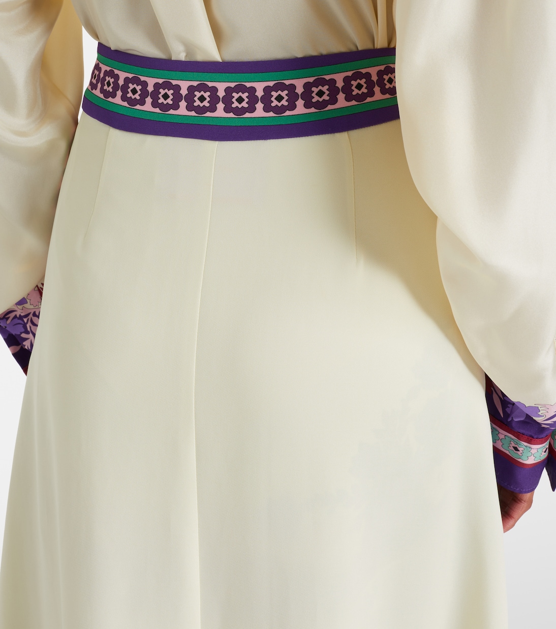 Santa Monica printed satin midi skirt | La DoubleJ