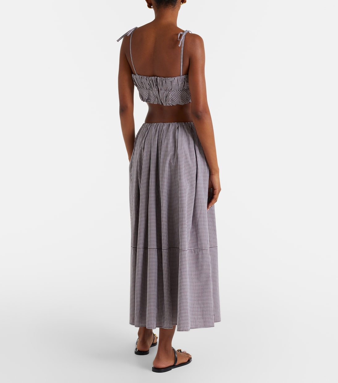 Solinas gingham cotton-blend midi skirt | Faithfull