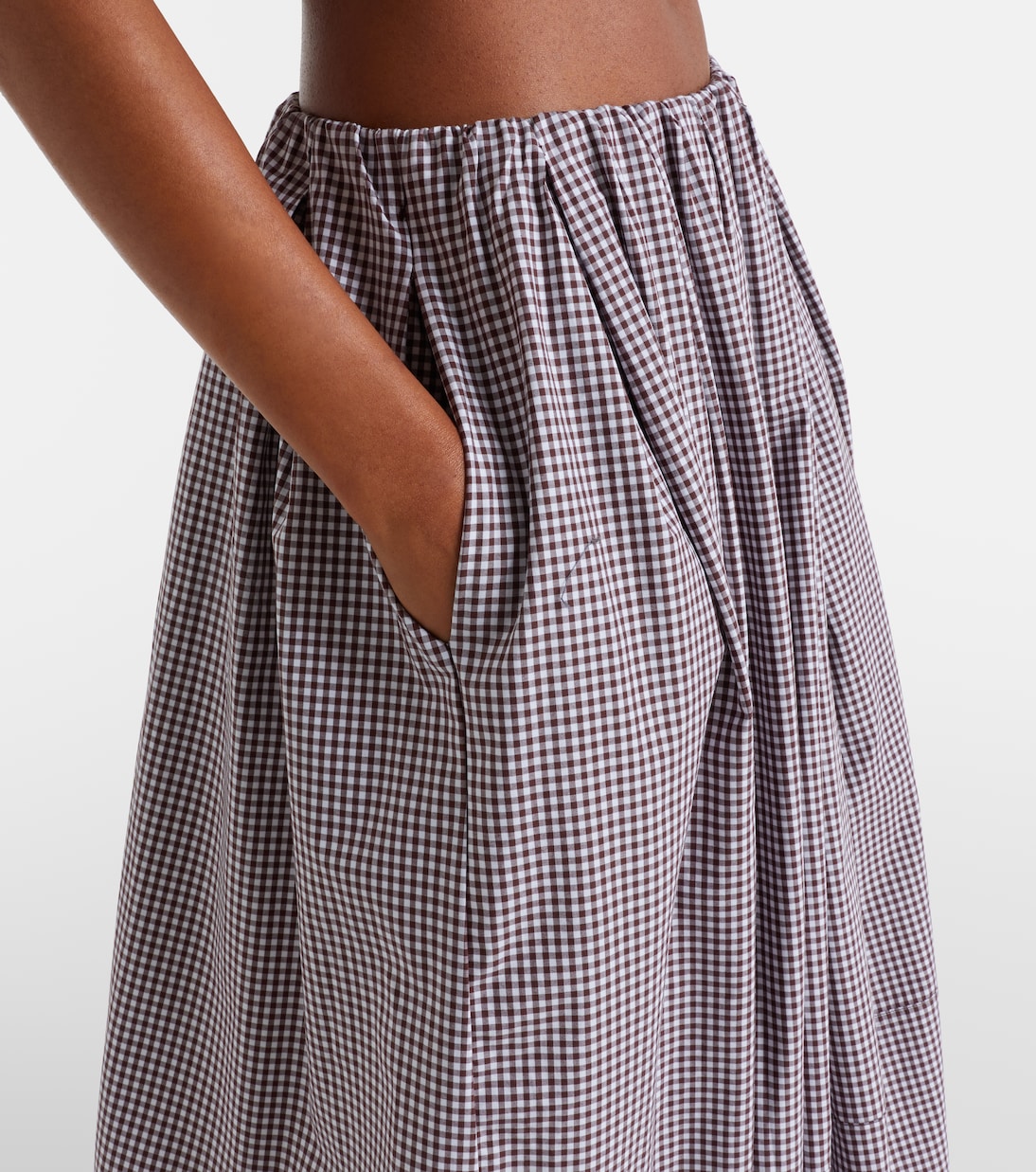 Solinas gingham cotton-blend midi skirt | Faithfull