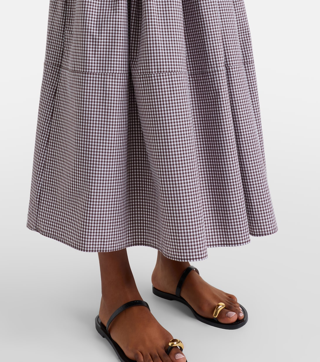 Solinas gingham cotton-blend midi skirt | Faithfull