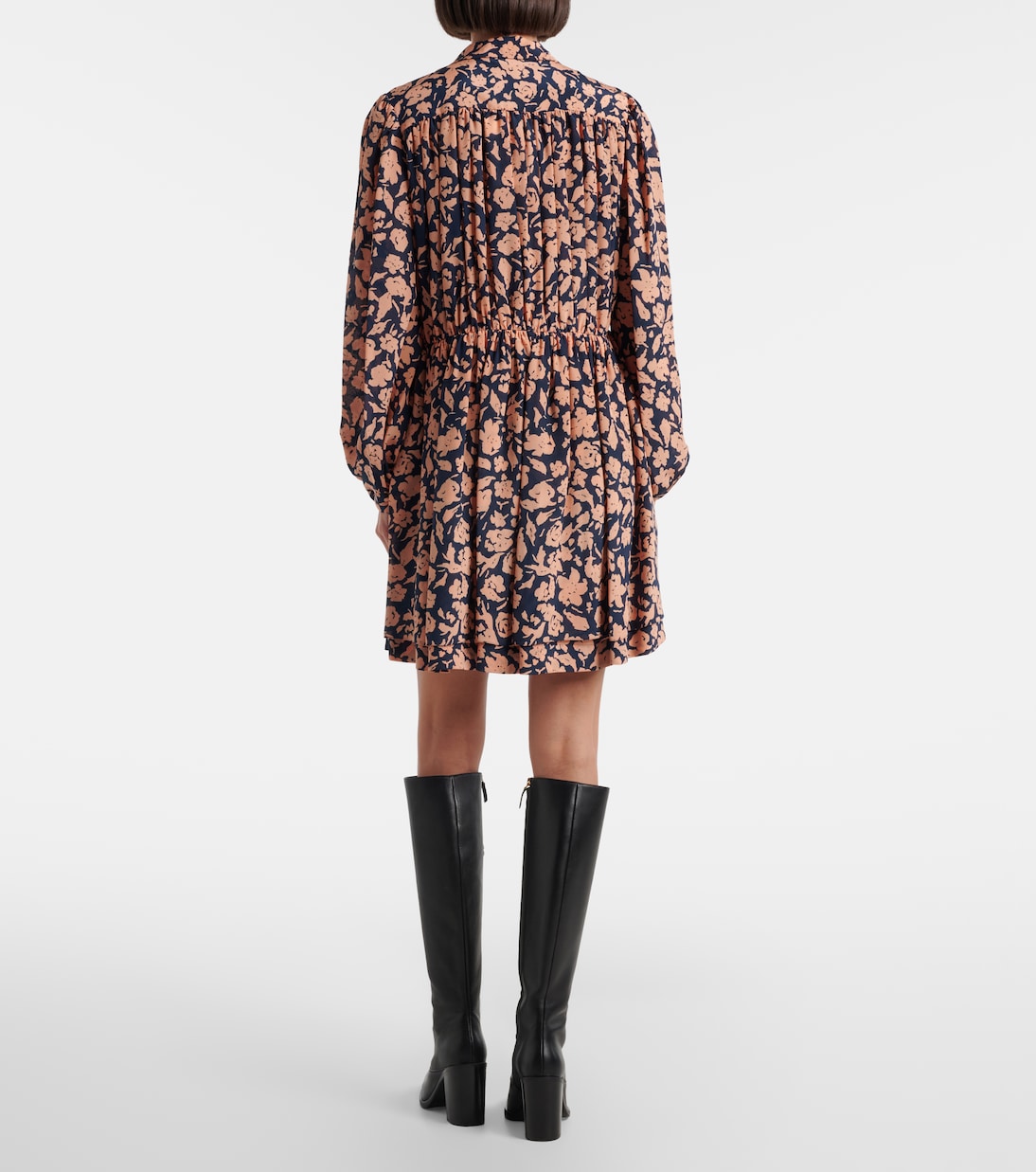 Floral gathered silk minidress | Chloé