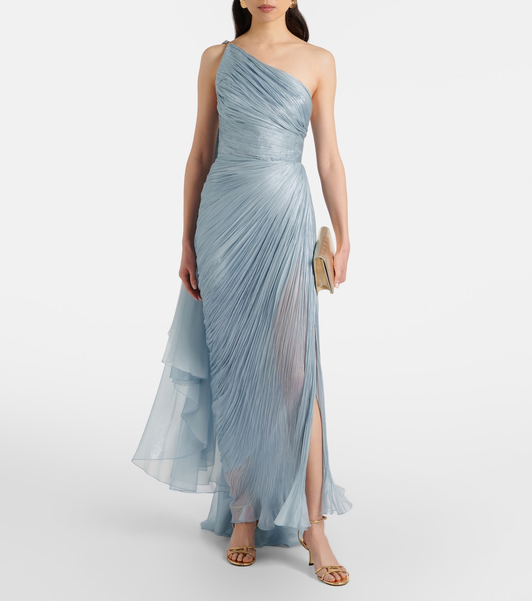 One-Shoulder-Robe Florencia aus Seide | Maria Lucia Hohan