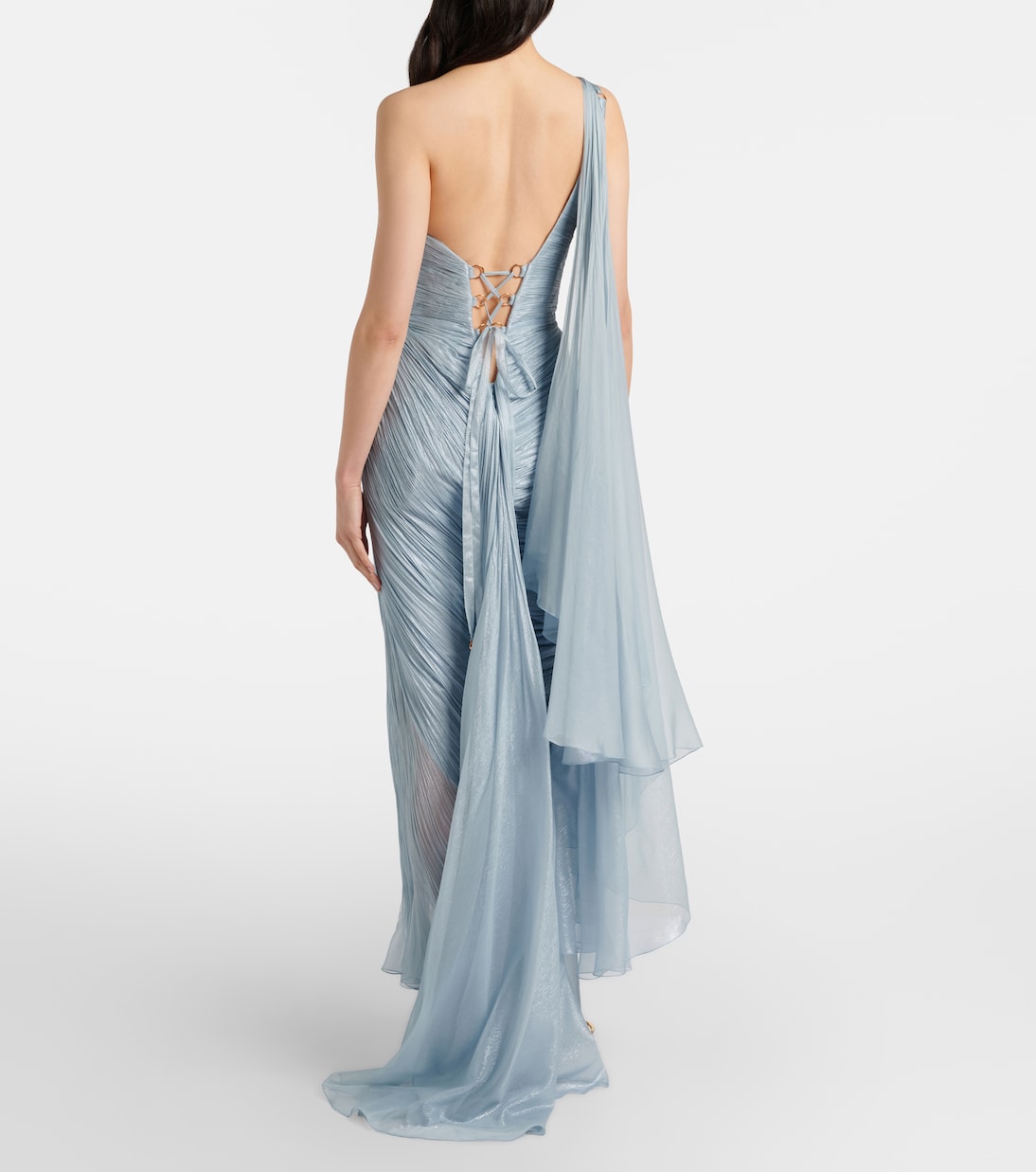 One-Shoulder-Robe Florencia aus Seide | Maria Lucia Hohan