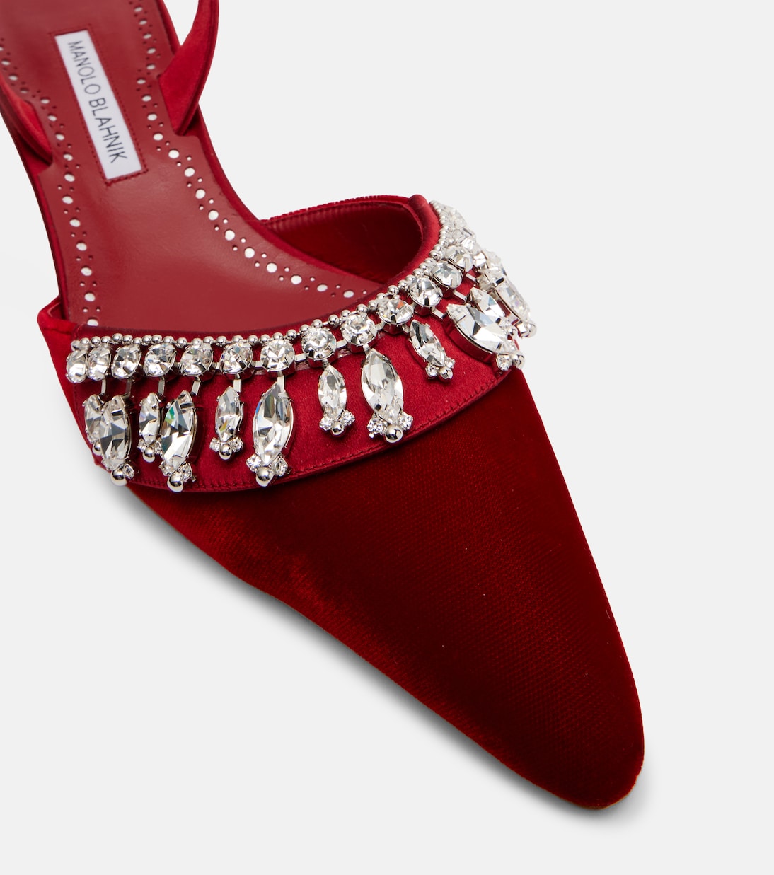 Bequila 30 embellished velvet slingback pumps | Manolo Blahnik