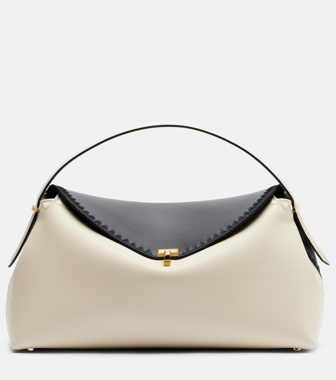 Bestickte Tote Bag T-Lock aus Leder | Toteme