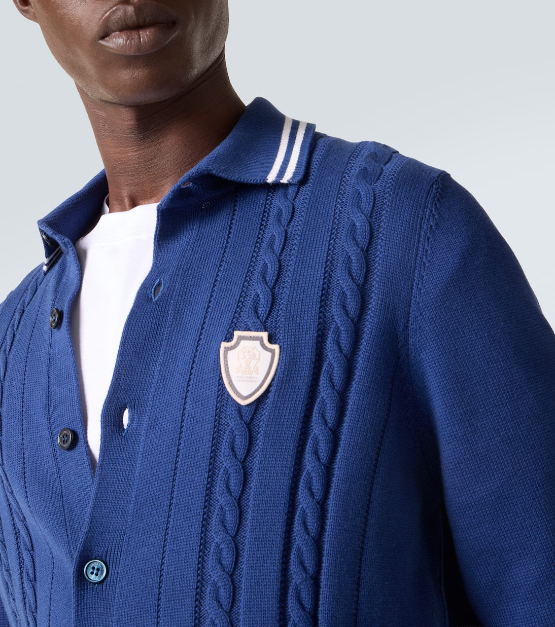 Cardigan brodé en coton | Brunello Cucinelli