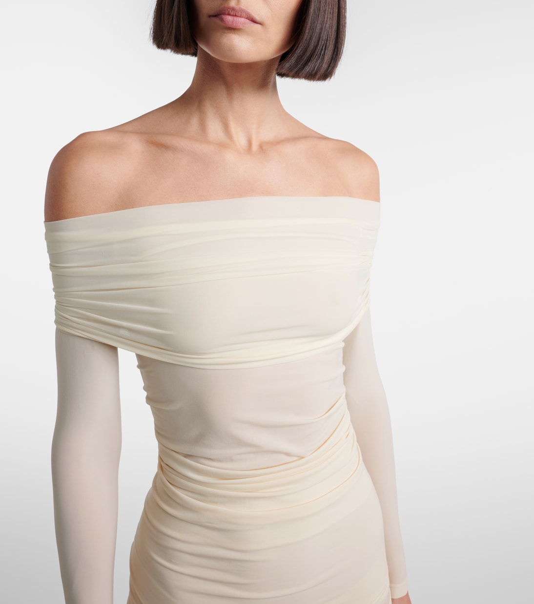 Draped semi-sheer off-shoulder top | Wolford